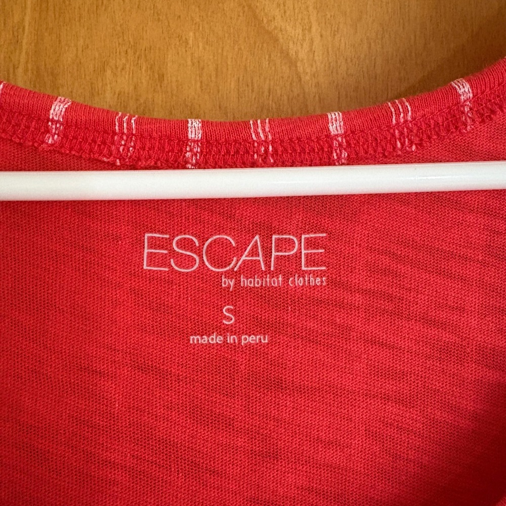 Habitat Escape Tank Dress Womens Small Red White Striped Cotton Slub 82517 - Picture 3 of 7